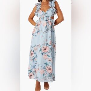 Petal & Pup Light Blue Floral Maxi Dress